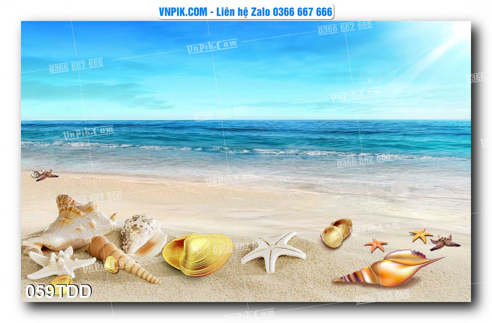 Tranh đại dương – cá heo 3D – tranh bể cá 059TDD