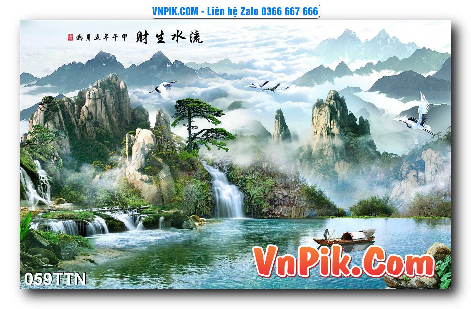 Tranh thác nước – Tranh phong thủy – Tranh treo tường mã 059TTN