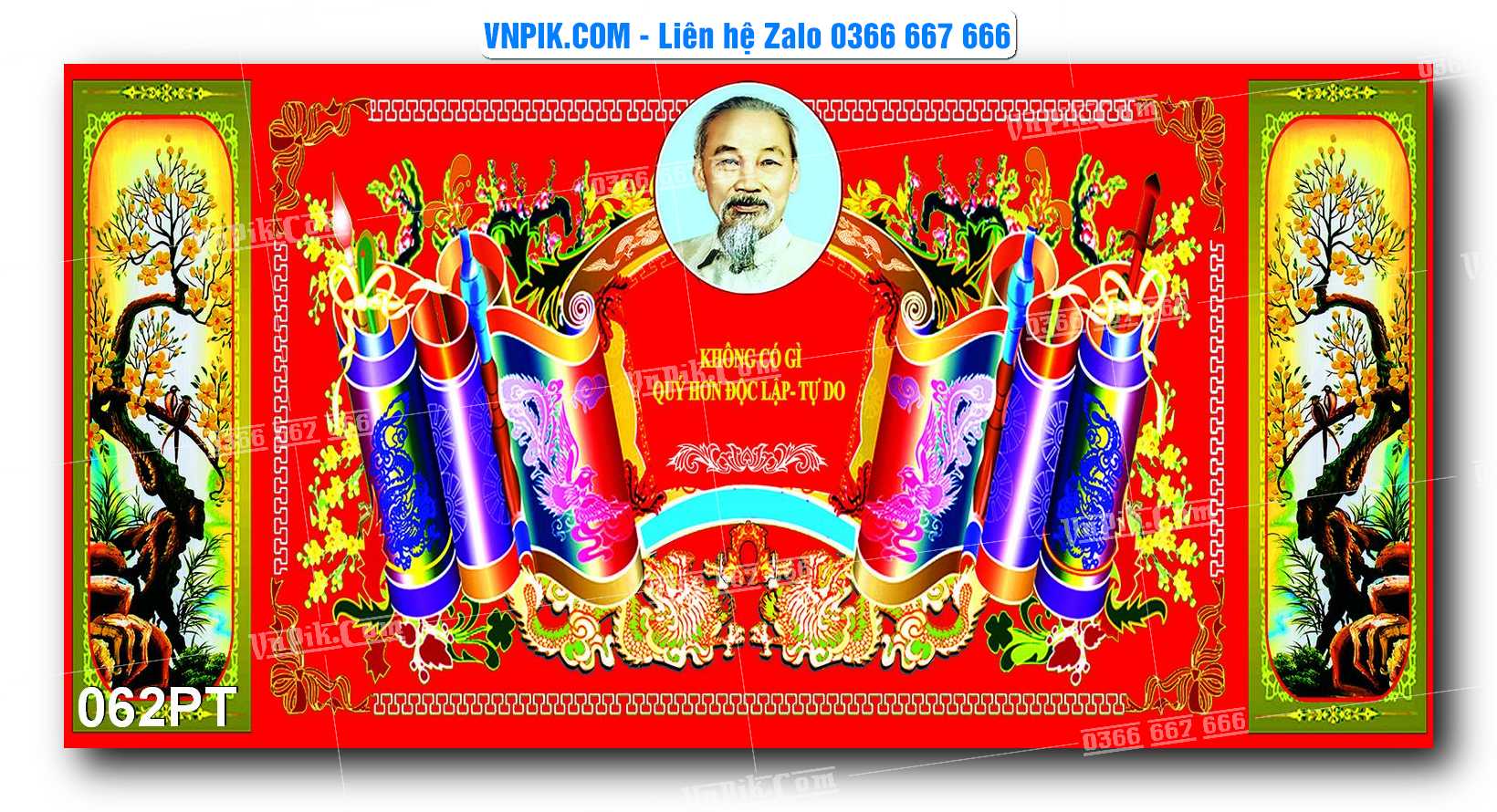Tranh dán phòng thờ, bàn thờ, tranh mâm ngũ quả mẫu số 062PT