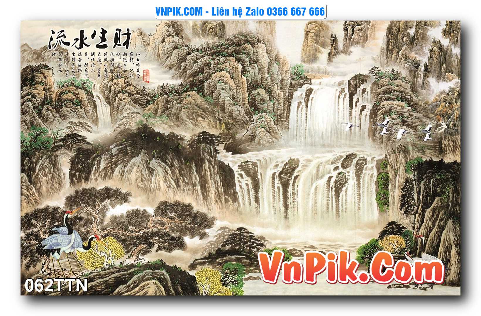 Tranh thác nước – Tranh phong thủy – Tranh treo tường mã 062TTN
