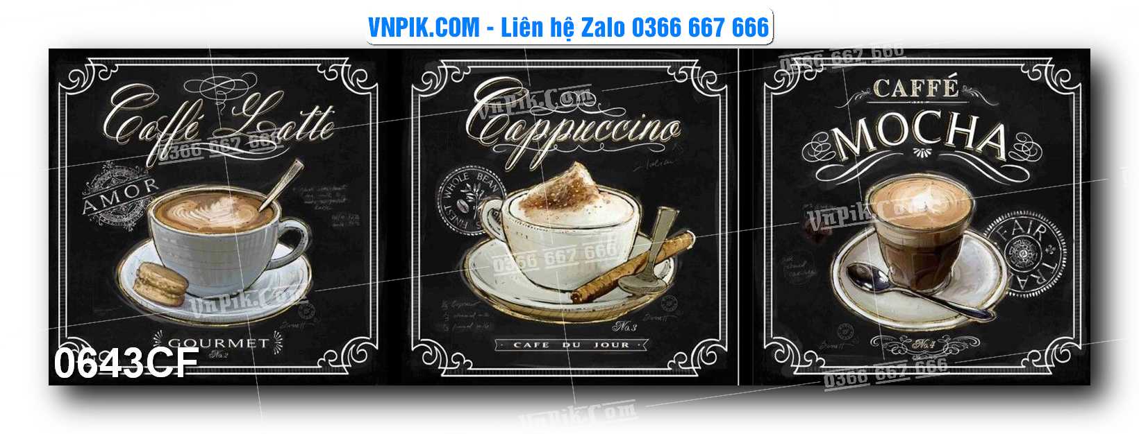 Tranh tường trang trí quán cà phê – trà chanh – trà sữa mã 0643CF