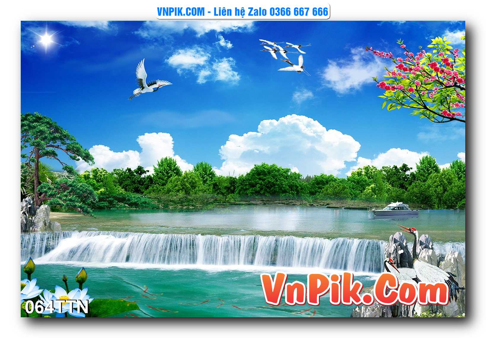 Tranh thác nước – Tranh phong thủy – Tranh treo tường mã 064TTN