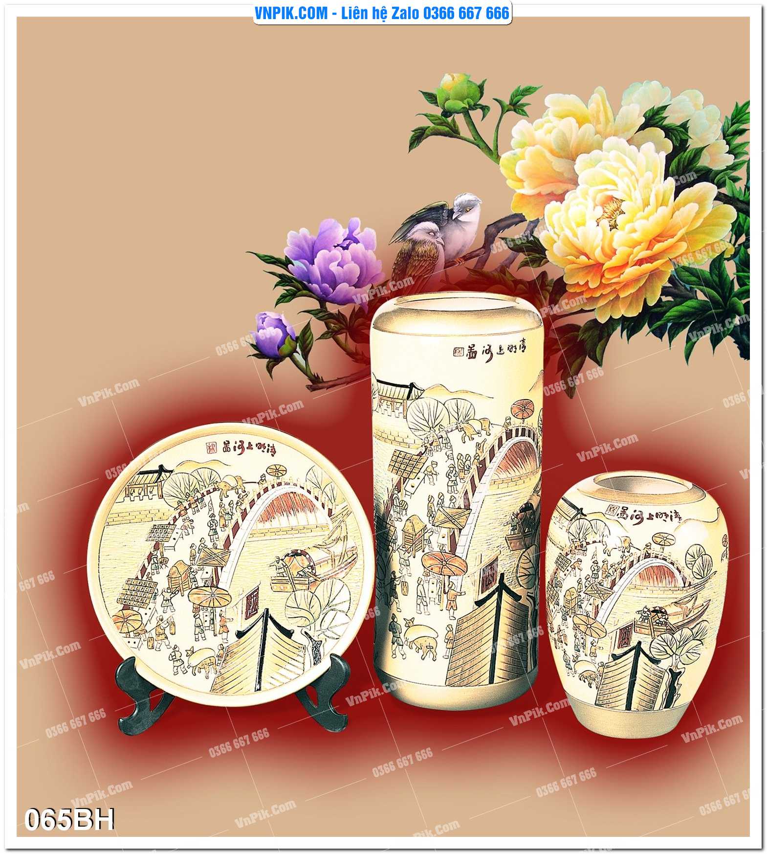 Tranh bình hoa nghệ thuật 065BH