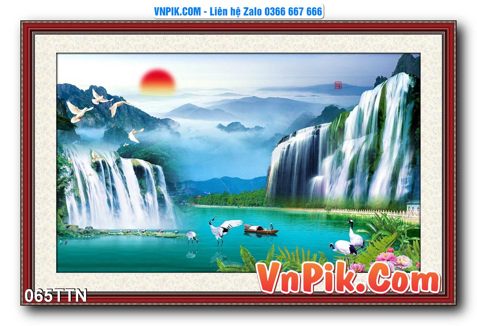 Tranh thác nước – Tranh phong thủy – Tranh treo tường mã 065TTN