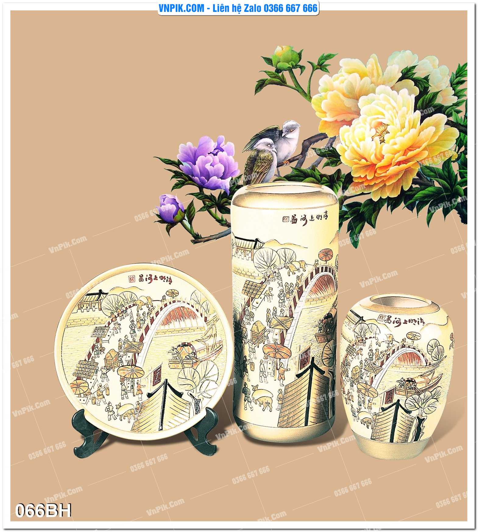 Tranh bình hoa nghệ thuật 066BH