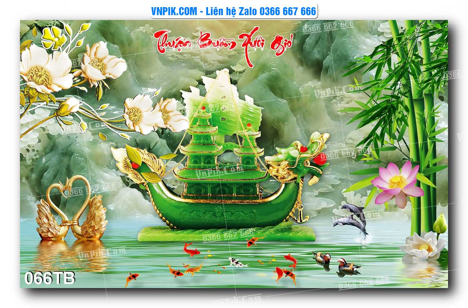 Tranh thuận buồm xuôi gió file PSD mẫu 066TB