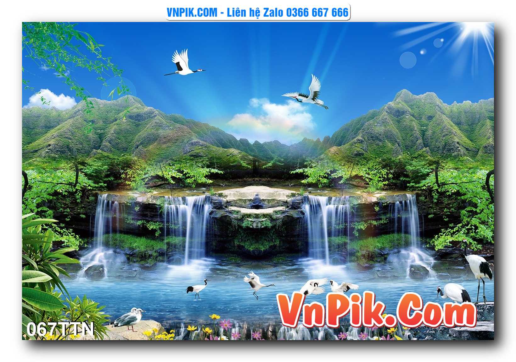 Tranh thác nước – Tranh phong thủy – Tranh treo tường mã 067TTN