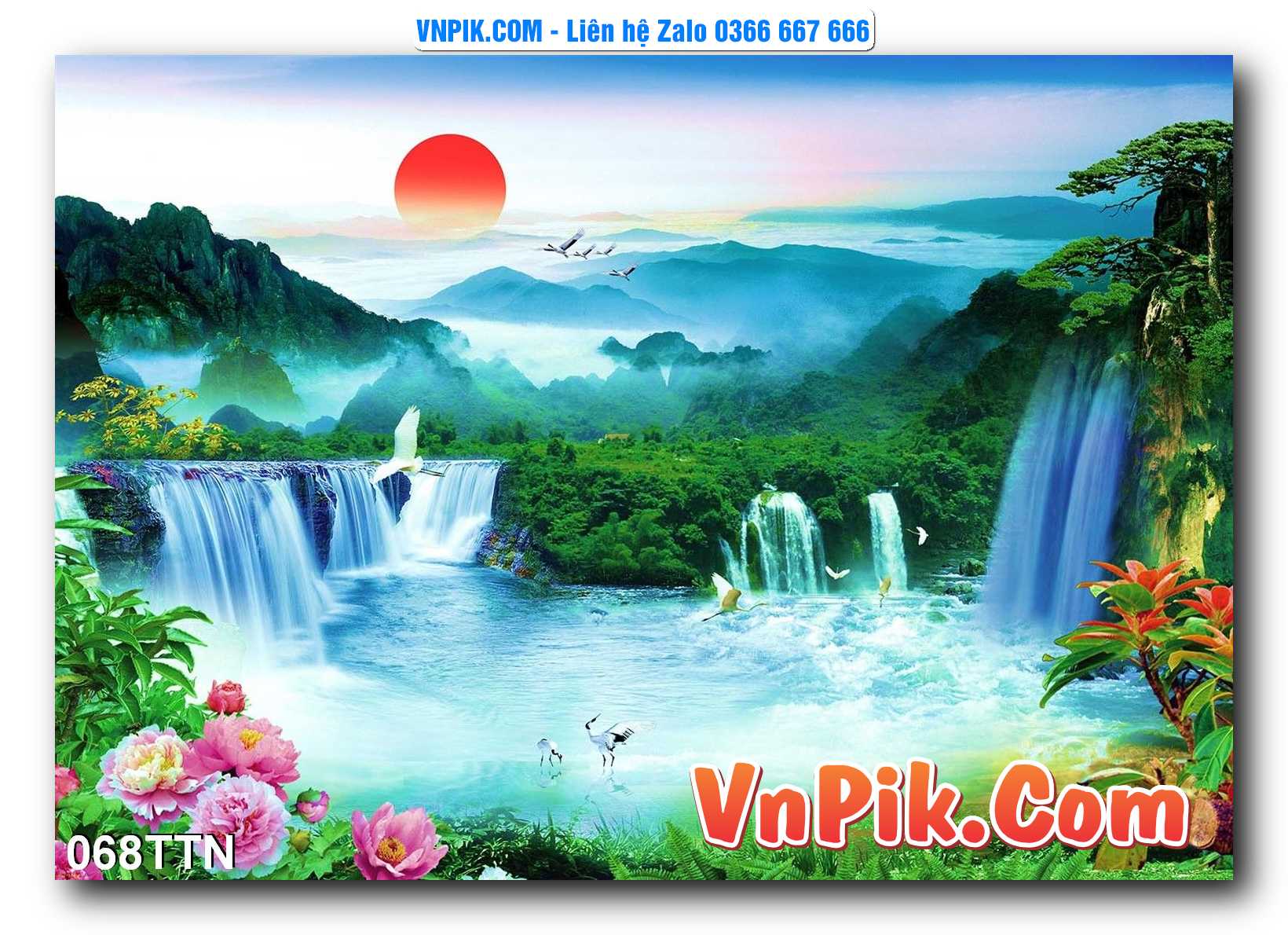 Tranh thác nước – Tranh phong thủy – Tranh treo tường mã 068TTN