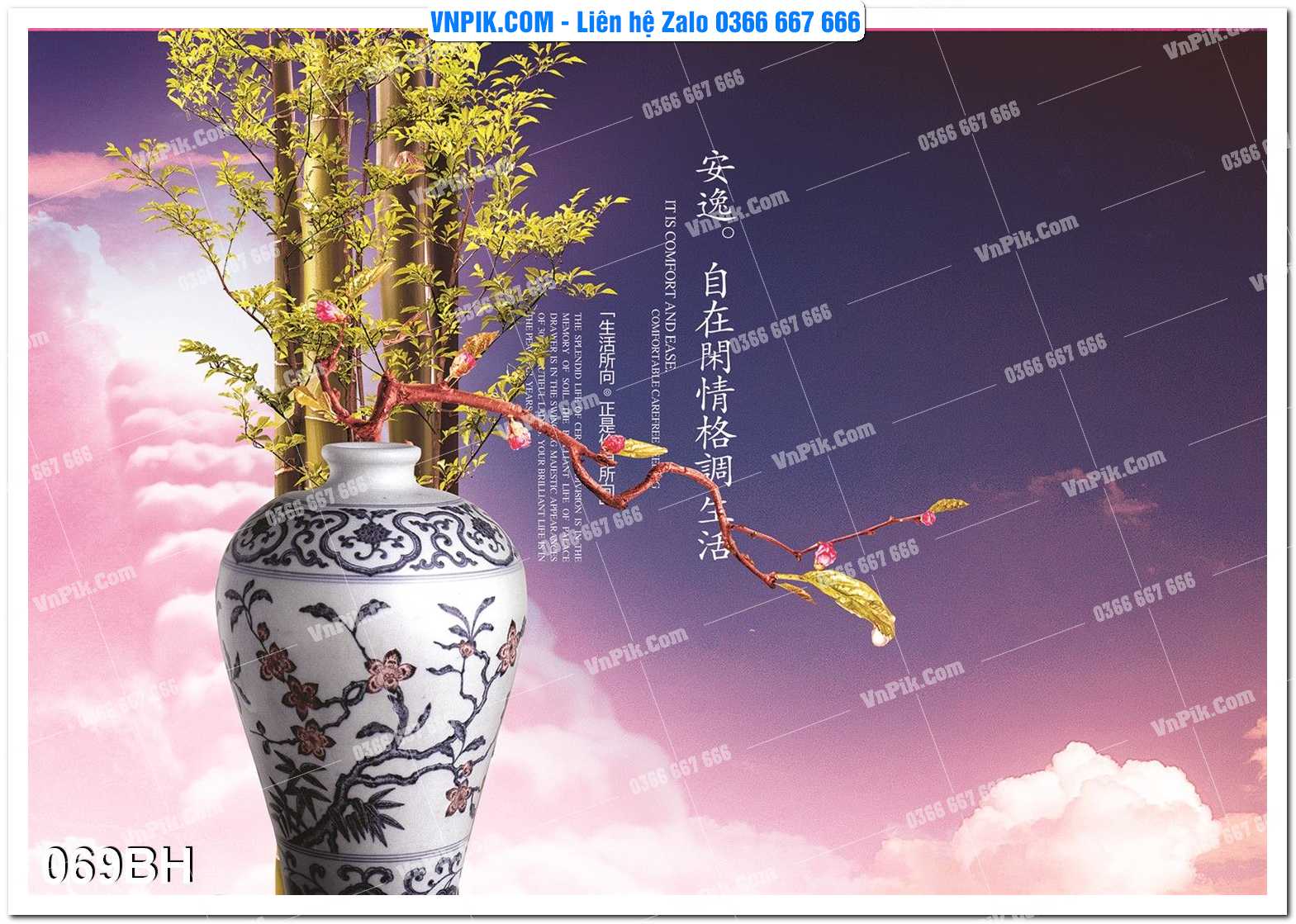 Tranh bình hoa nghệ thuật 069BH