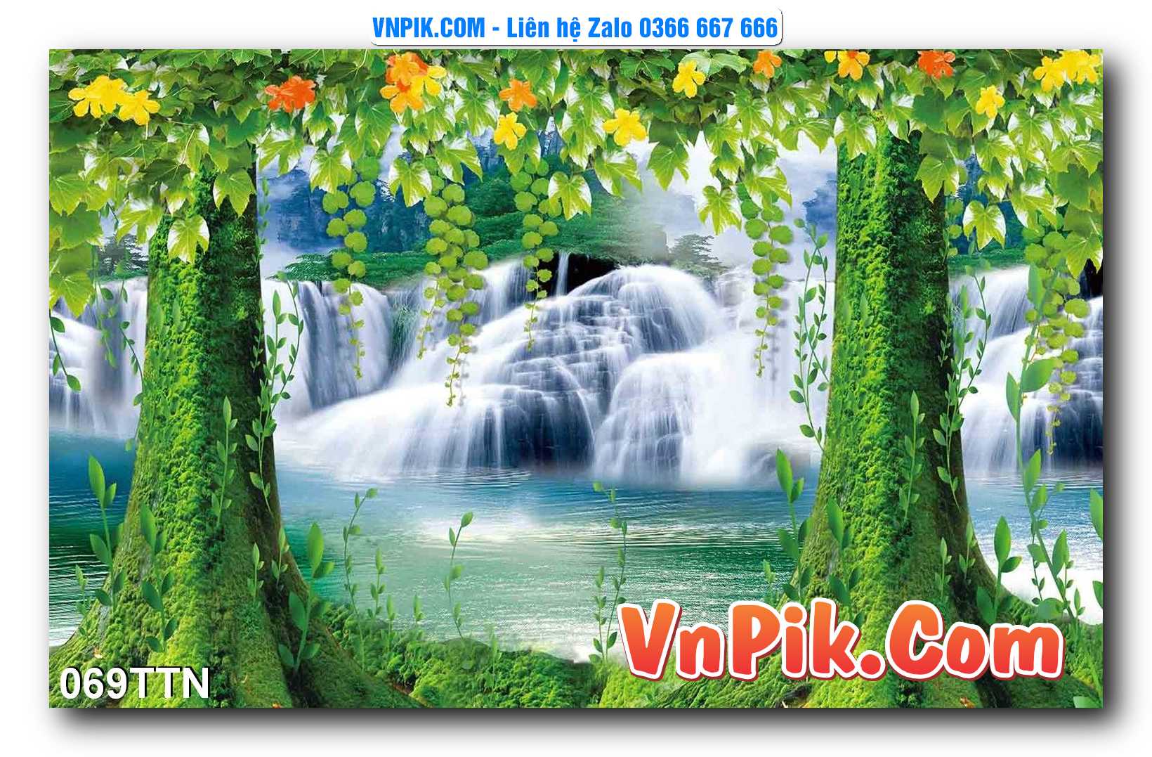 Tranh thác nước – Tranh phong thủy – Tranh treo tường mã 069TTN