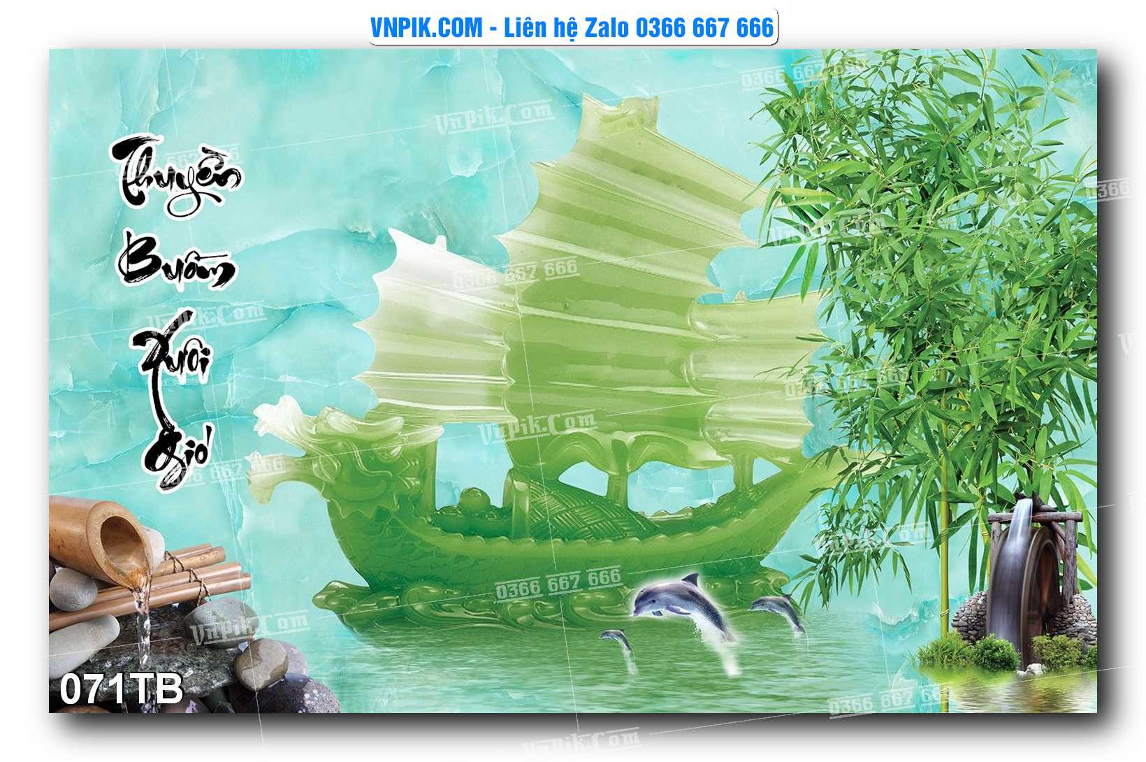 Tranh thuận buồm xuôi gió file PSD mẫu 071TB