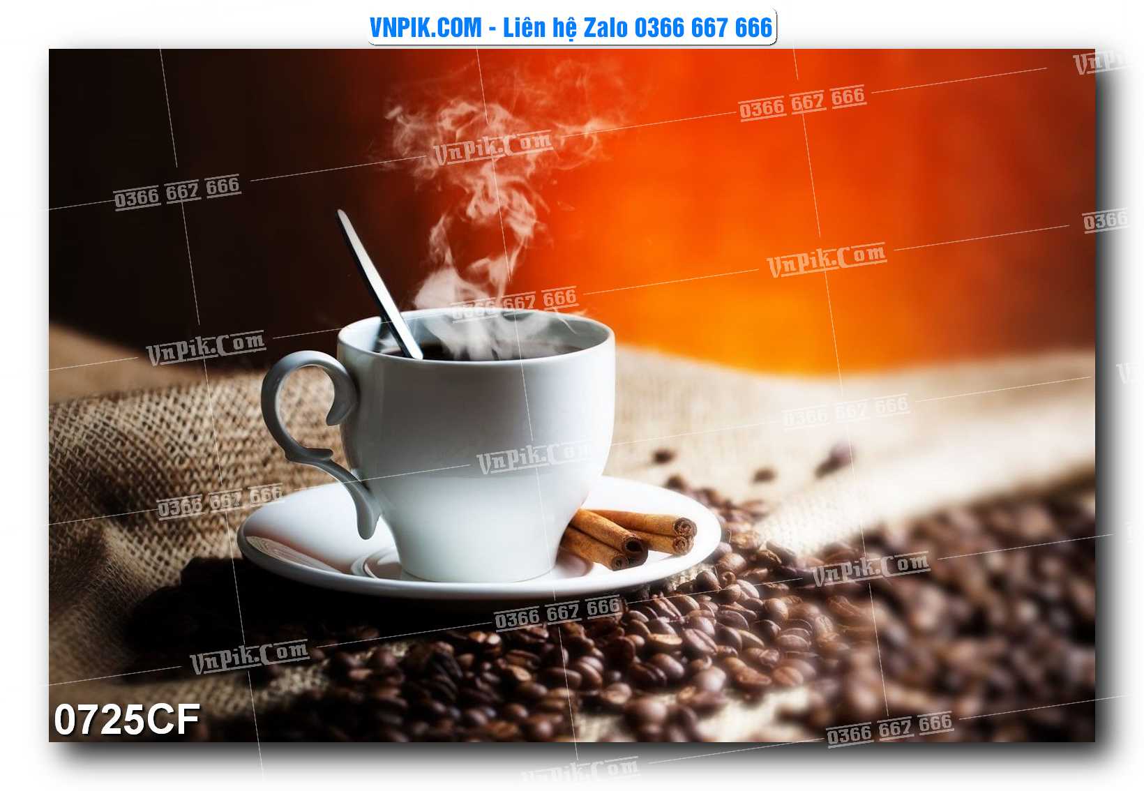 Tranh tường trang trí quán cà phê – trà chanh – trà sữa mã 0725CF