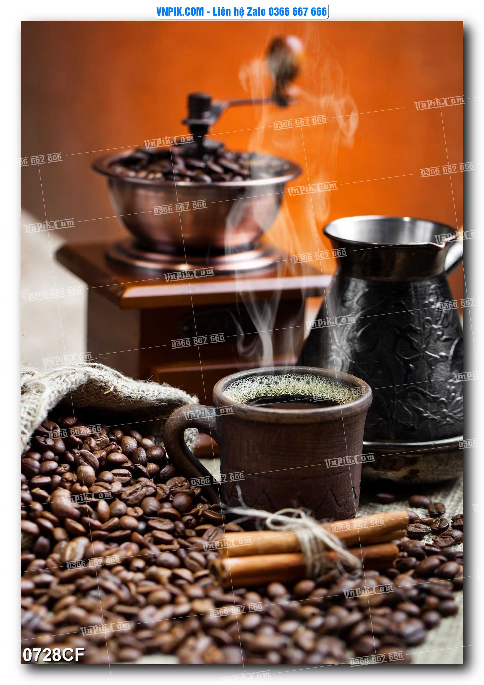 Tranh tường trang trí quán cà phê – trà chanh – trà sữa mã 0728CF