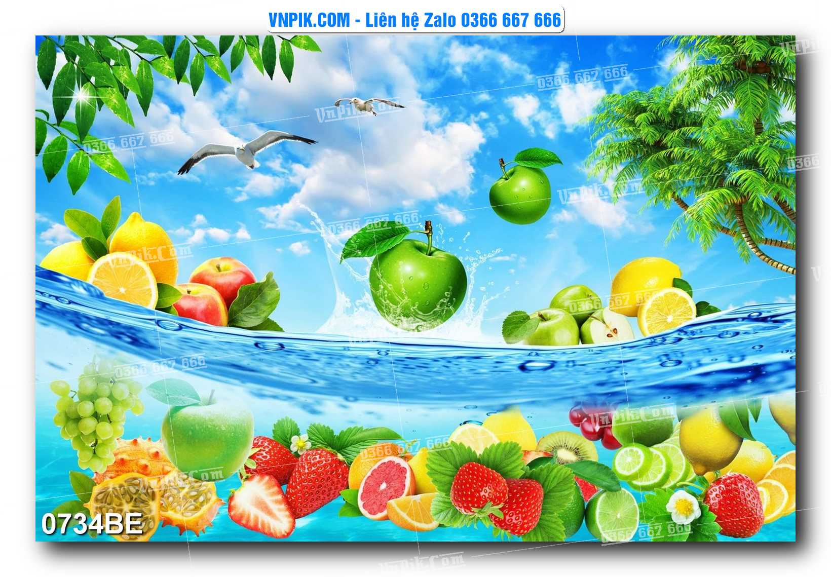 Tranh treo tường trang trí phòng bếp đẹp mã 0734BE