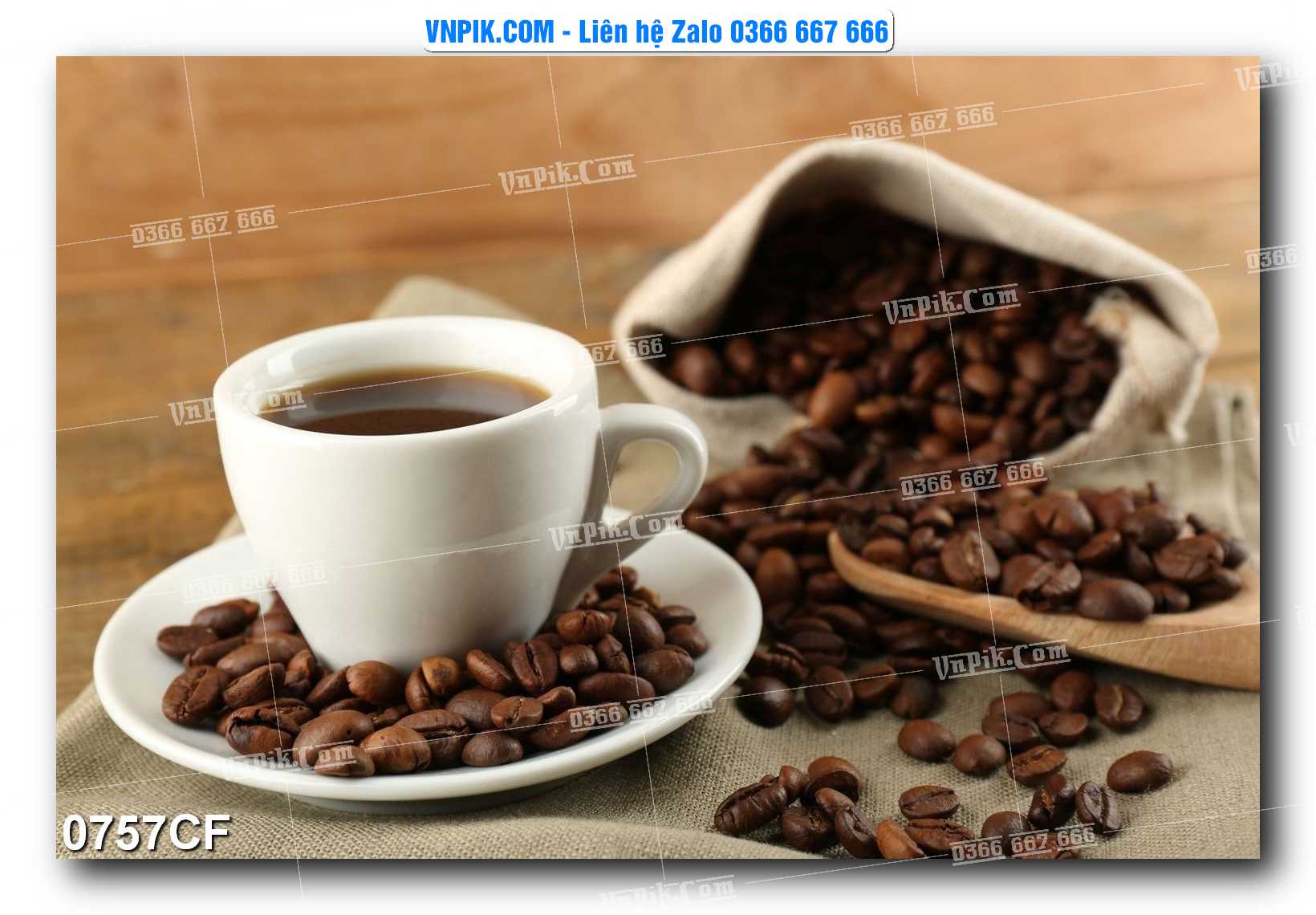 Tranh tường trang trí quán cà phê – trà chanh – trà sữa mã 0757CF