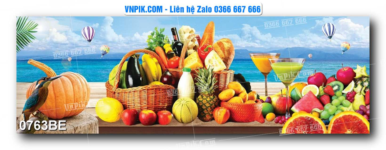 Tranh treo tường trang trí phòng bếp đẹp mã 0763BE