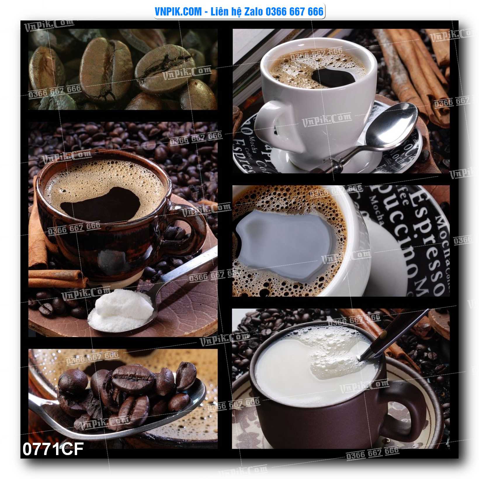 Tranh tường trang trí quán cà phê – trà chanh – trà sữa mã 0771CF