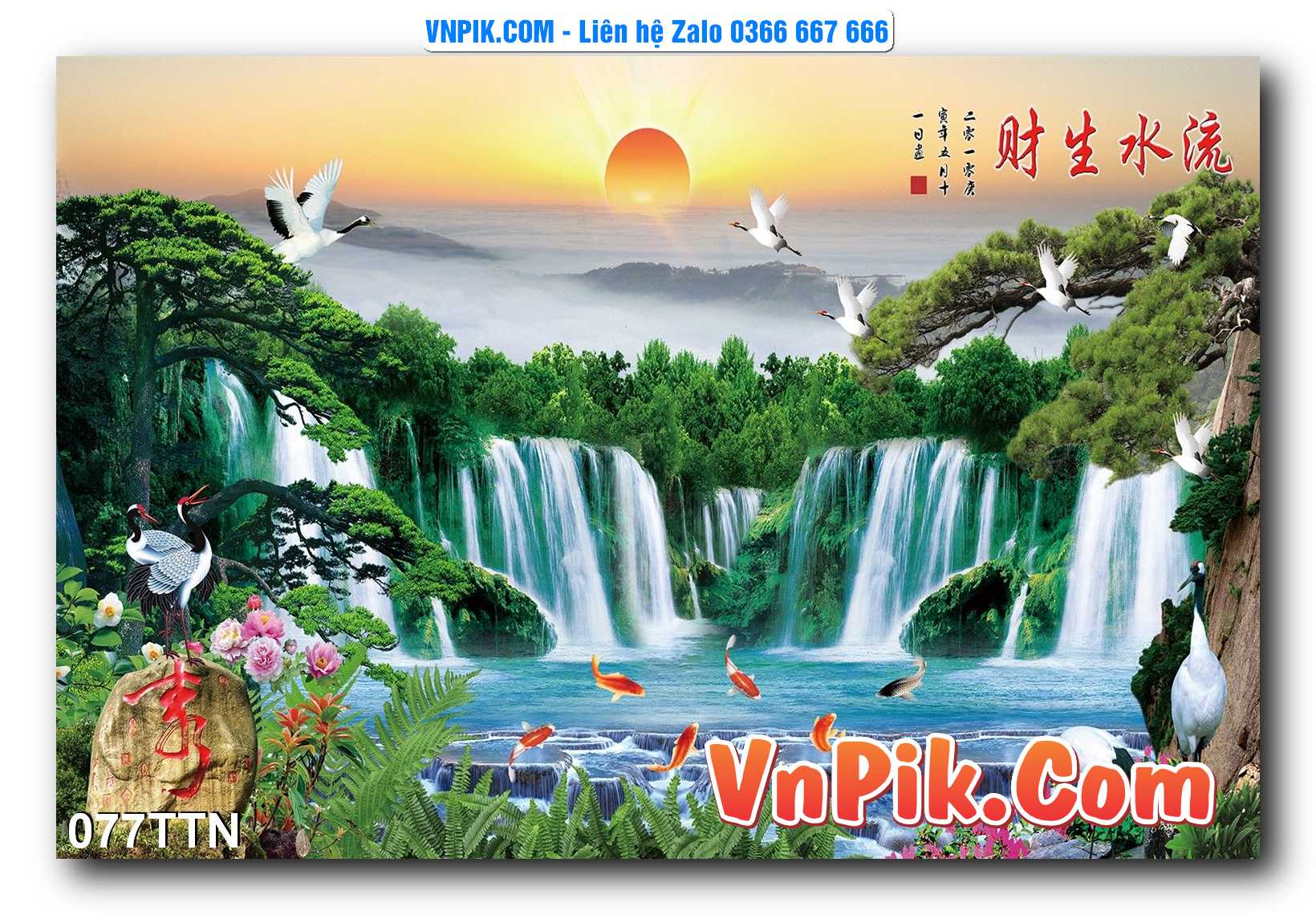 Tranh thác nước – Tranh phong thủy – Tranh treo tường mã 077TTN