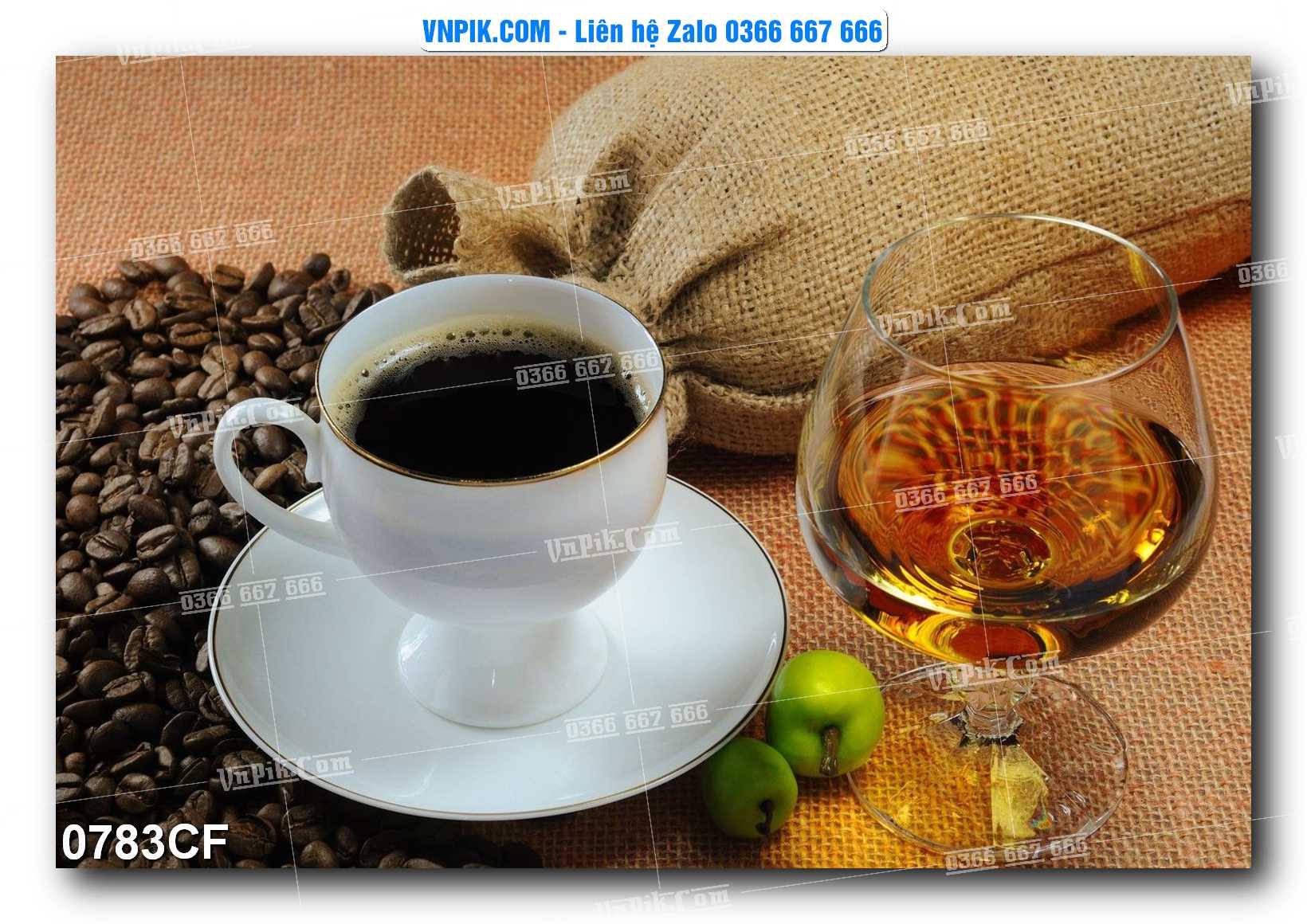Tranh tường trang trí quán cà phê – trà chanh – trà sữa mã 0783CF