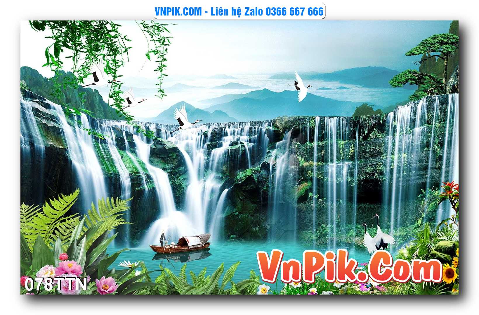 Tranh thác nước – Tranh phong thủy – Tranh treo tường mã 078TTN