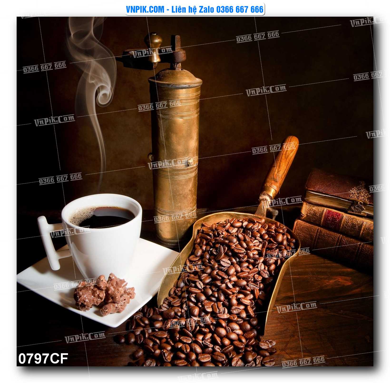 Tranh tường trang trí quán cà phê – trà chanh – trà sữa mã 0797CF