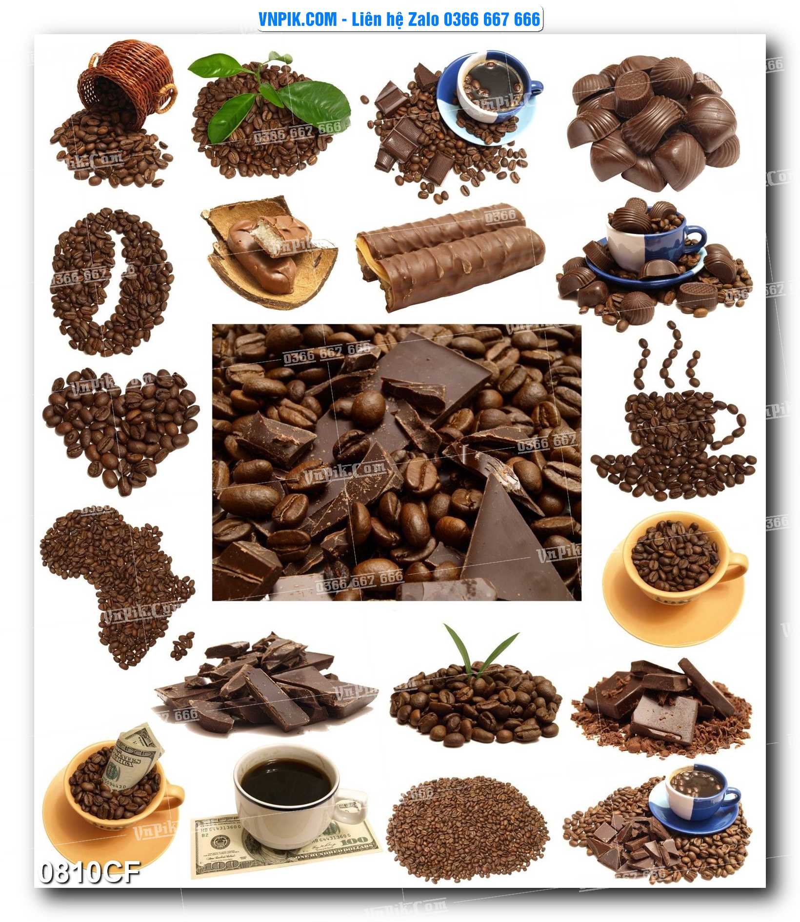 Tranh tường trang trí quán cà phê – trà chanh – trà sữa mã 0810CF