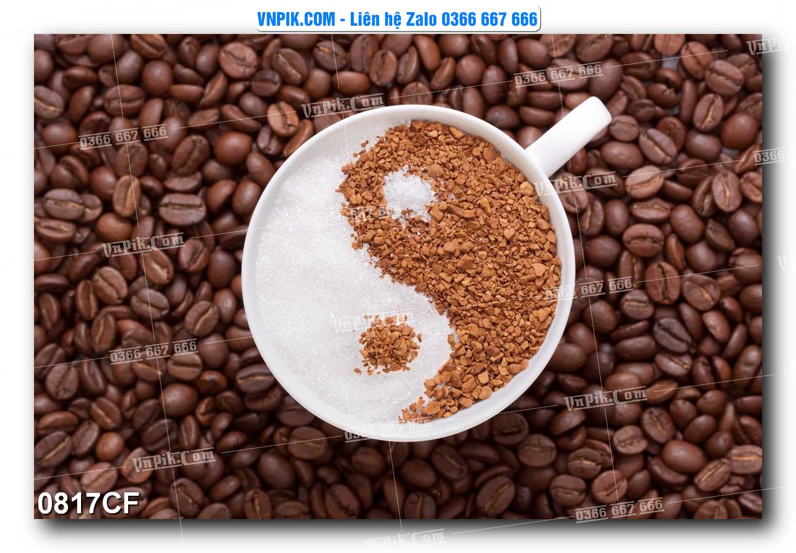 Tranh tường trang trí quán cà phê – trà chanh – trà sữa mã 0817CF