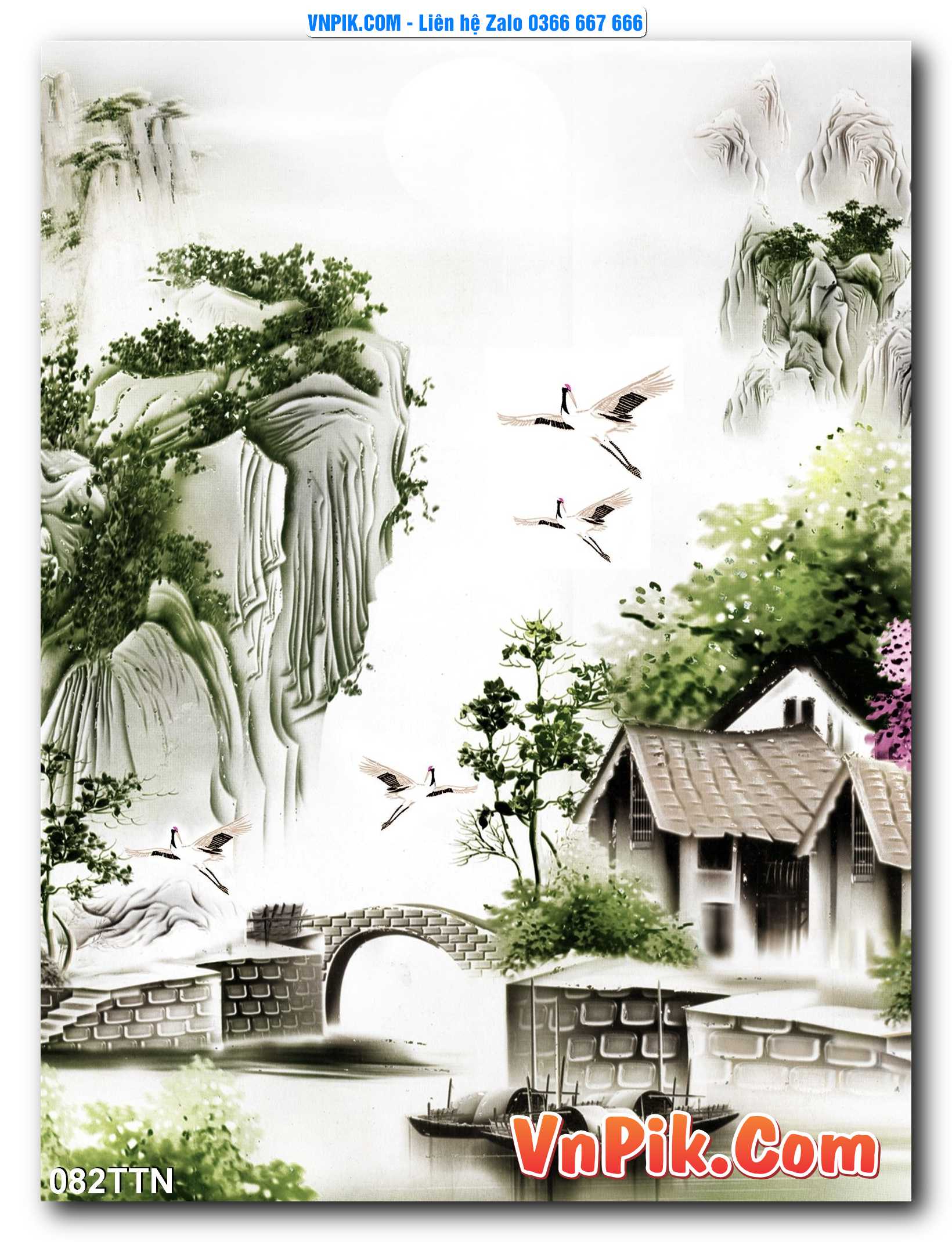 Tranh thác nước – Tranh phong thủy – Tranh treo tường mã 082TTN
