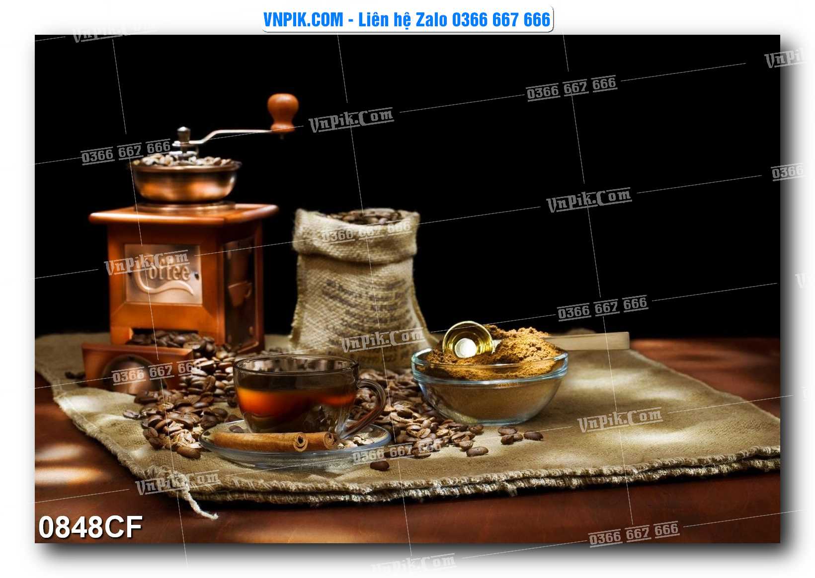 Tranh tường trang trí quán cà phê – trà chanh – trà sữa mã 0848CF