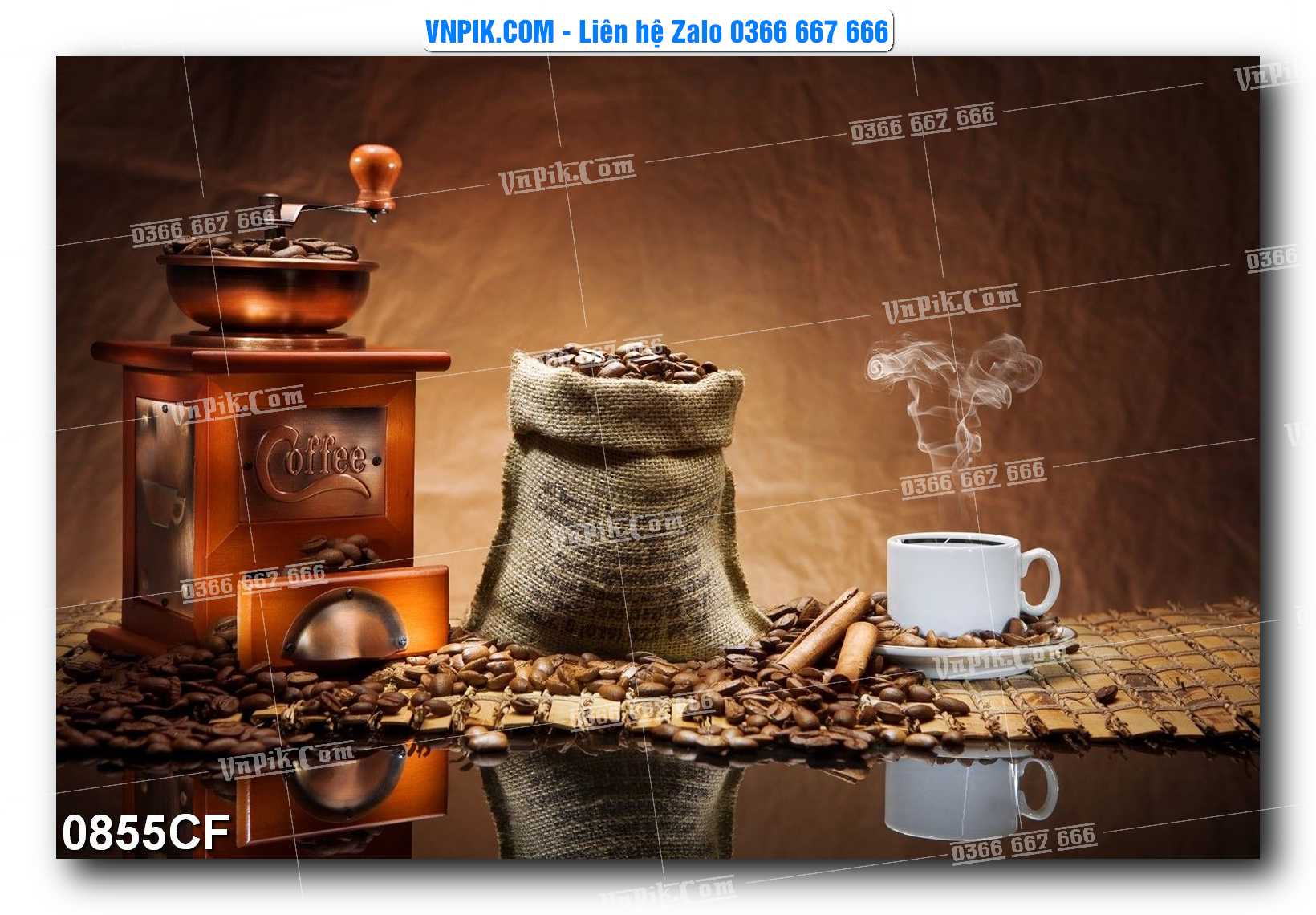 Tranh tường trang trí quán cà phê – trà chanh – trà sữa mã 0855CF