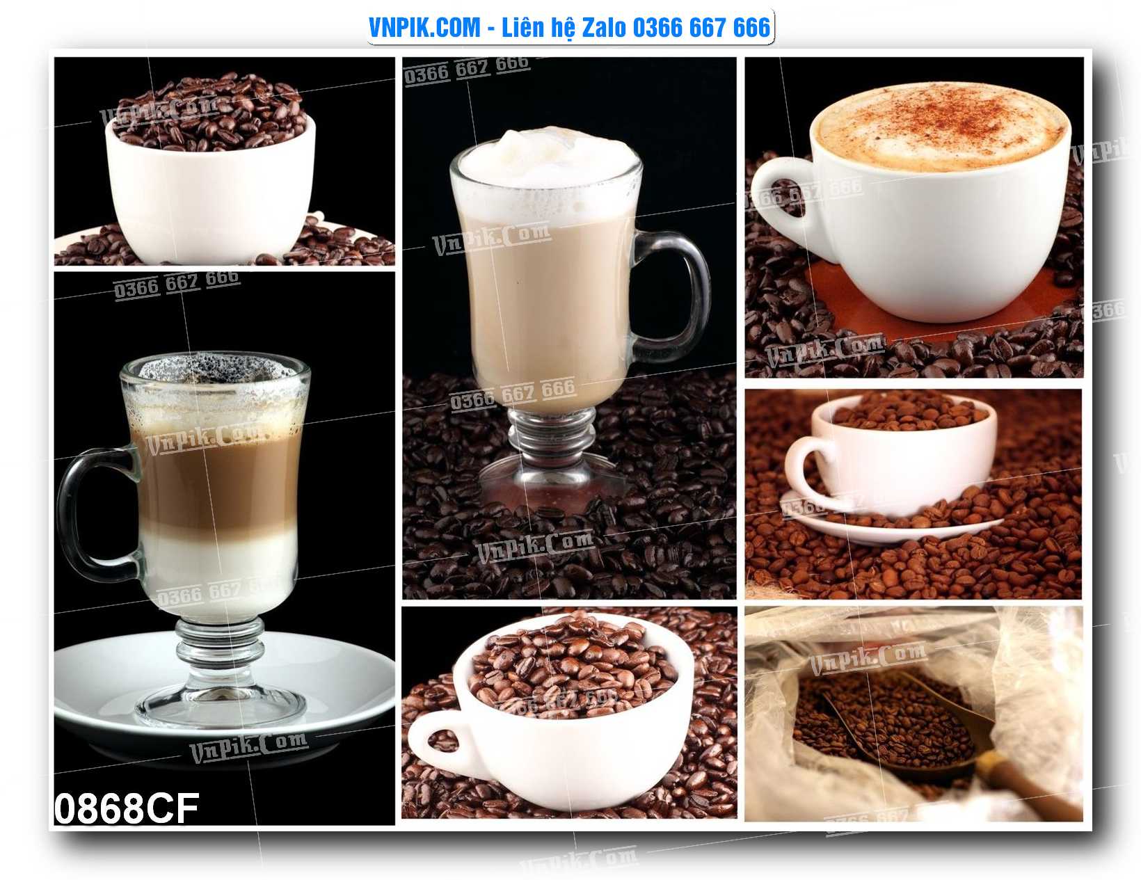 Tranh tường trang trí quán cà phê – trà chanh – trà sữa mã 0868CF