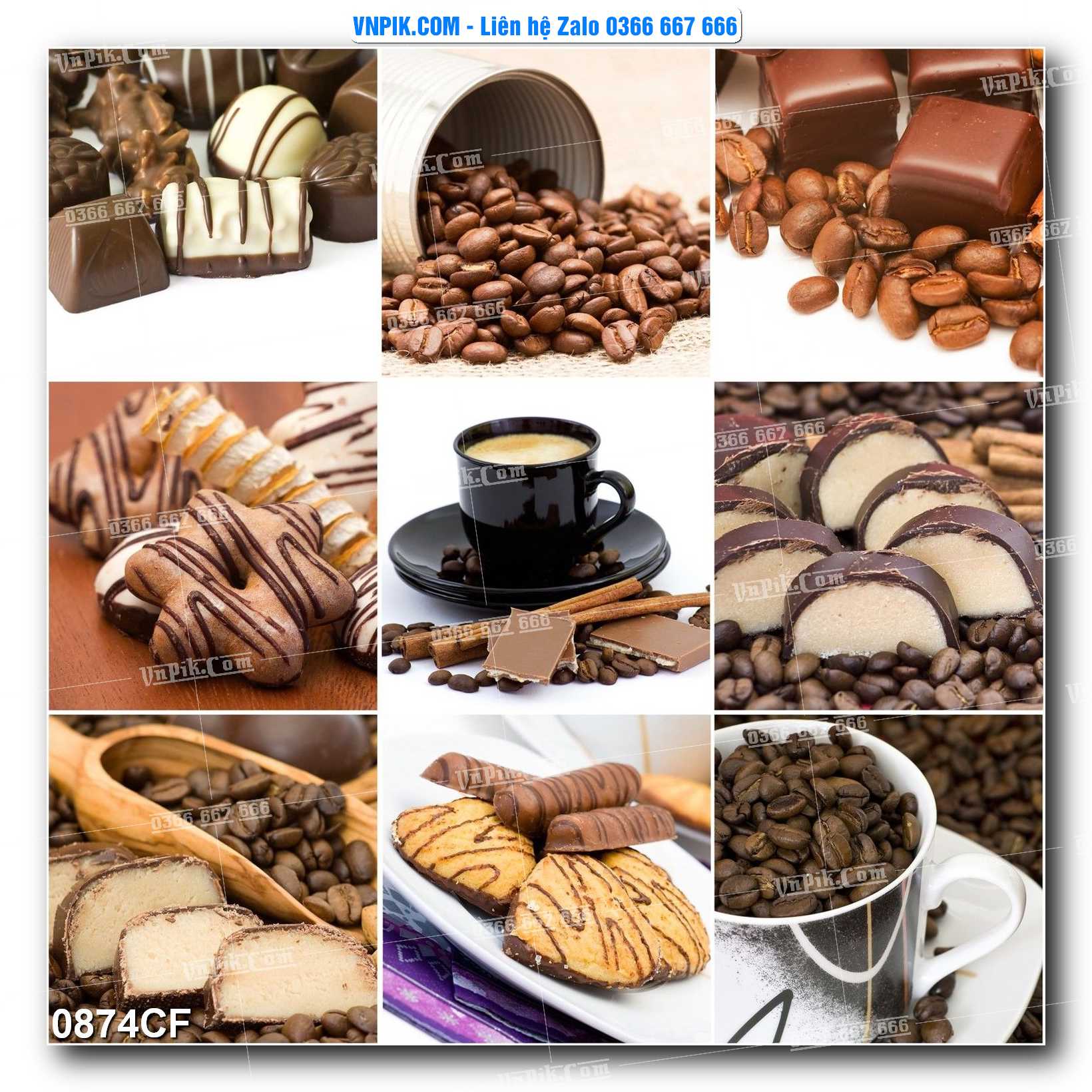 Tranh tường trang trí quán cà phê – trà chanh – trà sữa mã 0874CF