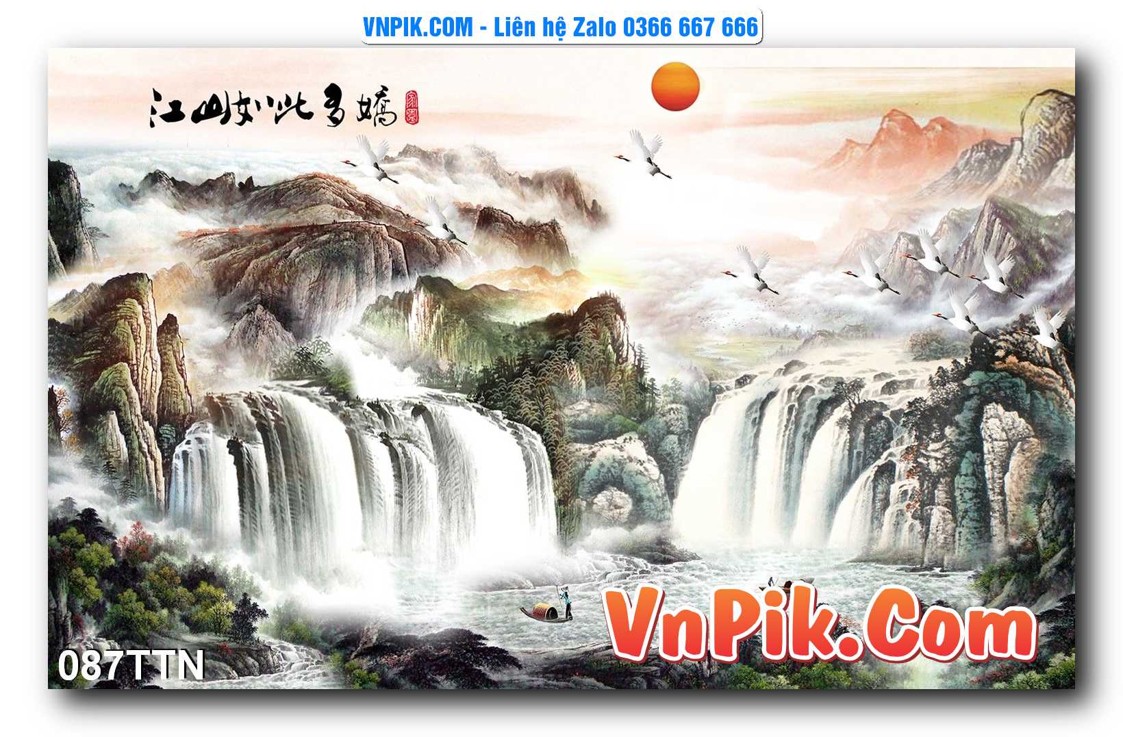 Tranh thác nước – Tranh phong thủy – Tranh treo tường mã 087TTN
