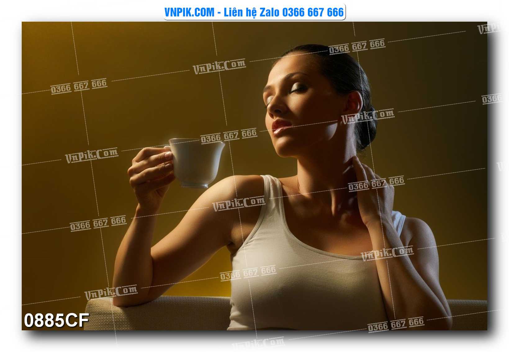 Tranh tường trang trí quán cà phê – trà chanh – trà sữa mã 0885CF