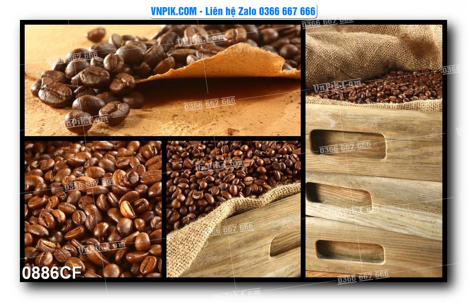 Tranh tường trang trí quán cà phê – trà chanh – trà sữa mã 0886CF