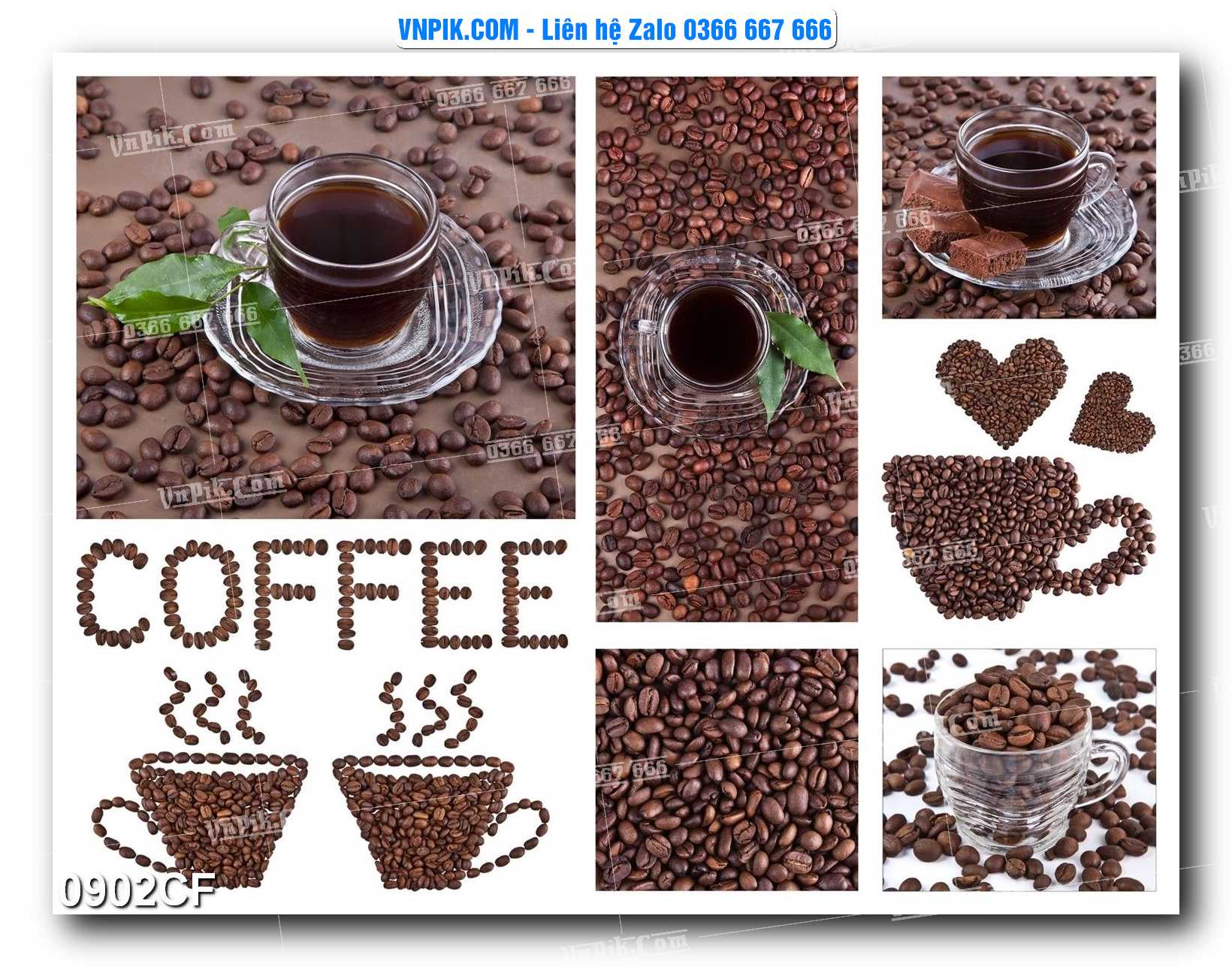Tranh tường trang trí quán cà phê – trà chanh – trà sữa mã 0902CF