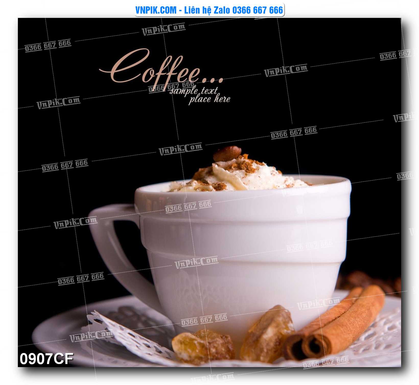 Tranh tường trang trí quán cà phê – trà chanh – trà sữa mã 0907CF