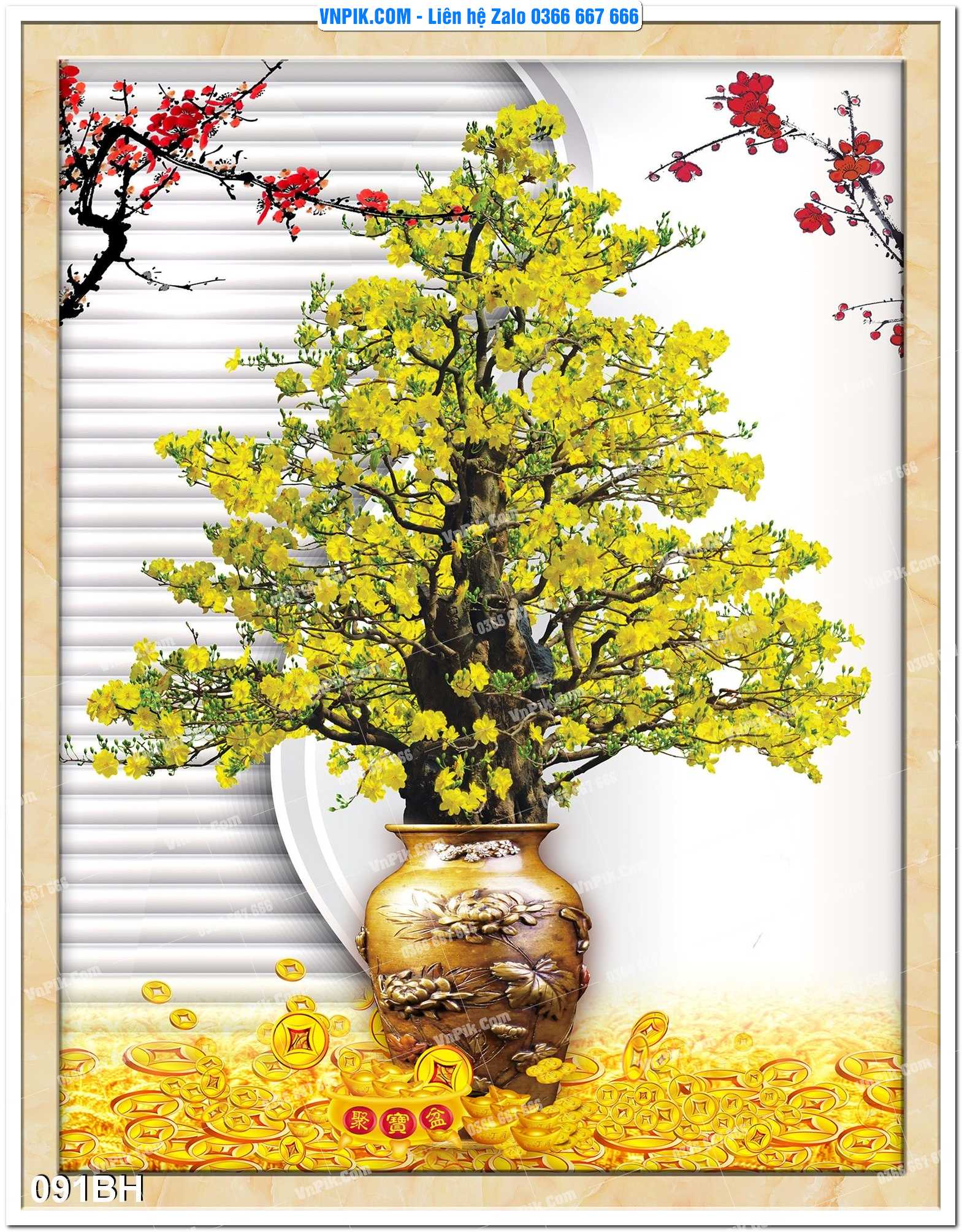Tranh bình hoa nghệ thuật 091BH