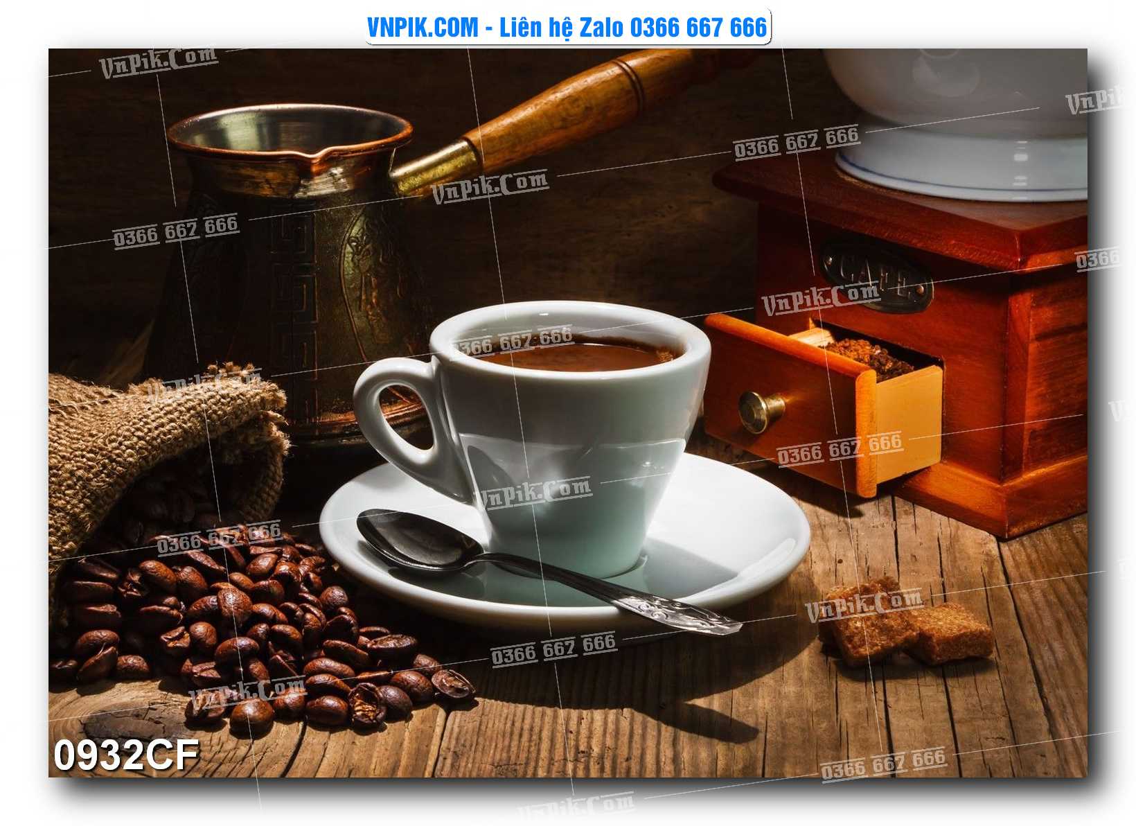 Tranh tường trang trí quán cà phê – trà chanh – trà sữa mã 0932CF