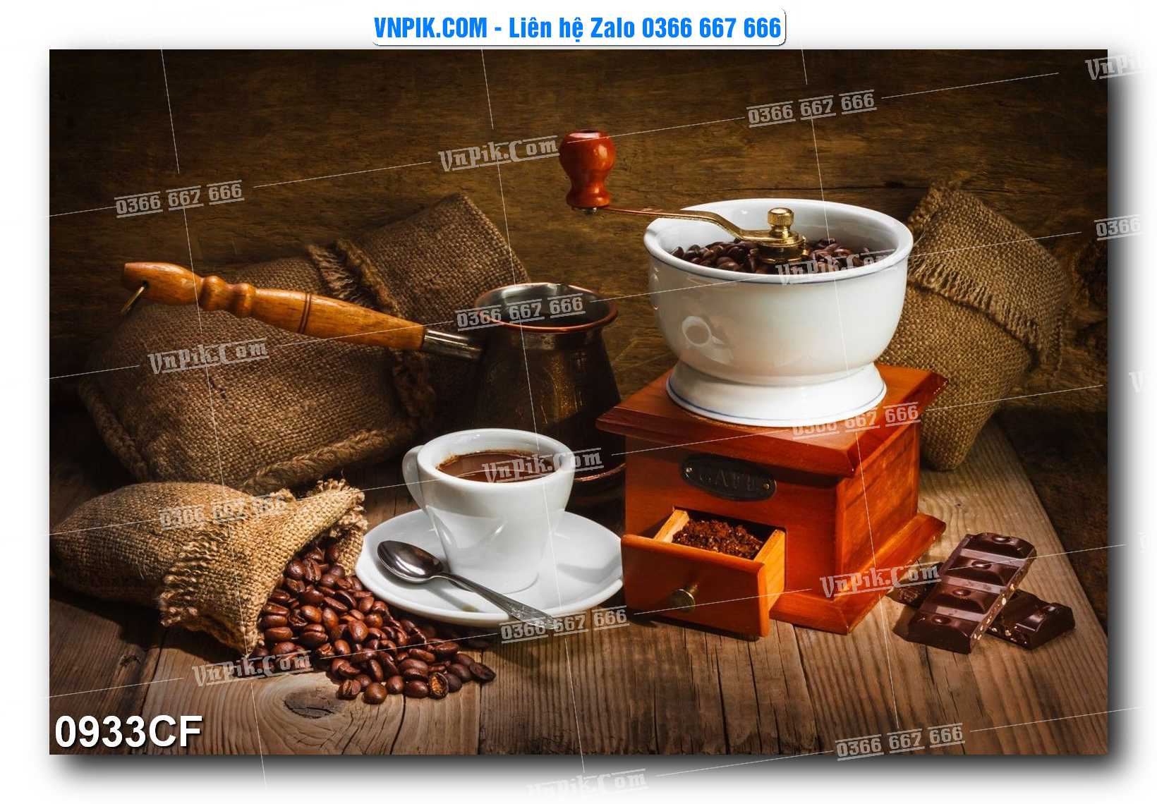 Tranh tường trang trí quán cà phê – trà chanh – trà sữa mã 0933CF