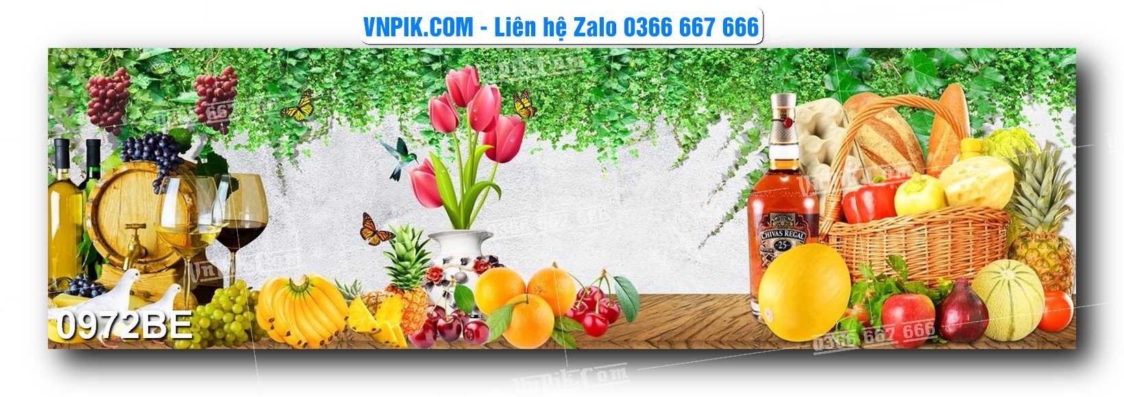 Tranh treo tường trang trí phòng bếp đẹp mã 0972BE