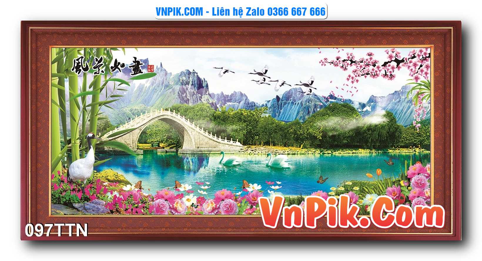 Tranh thác nước – Tranh phong thủy – Tranh treo tường mã 097TTN