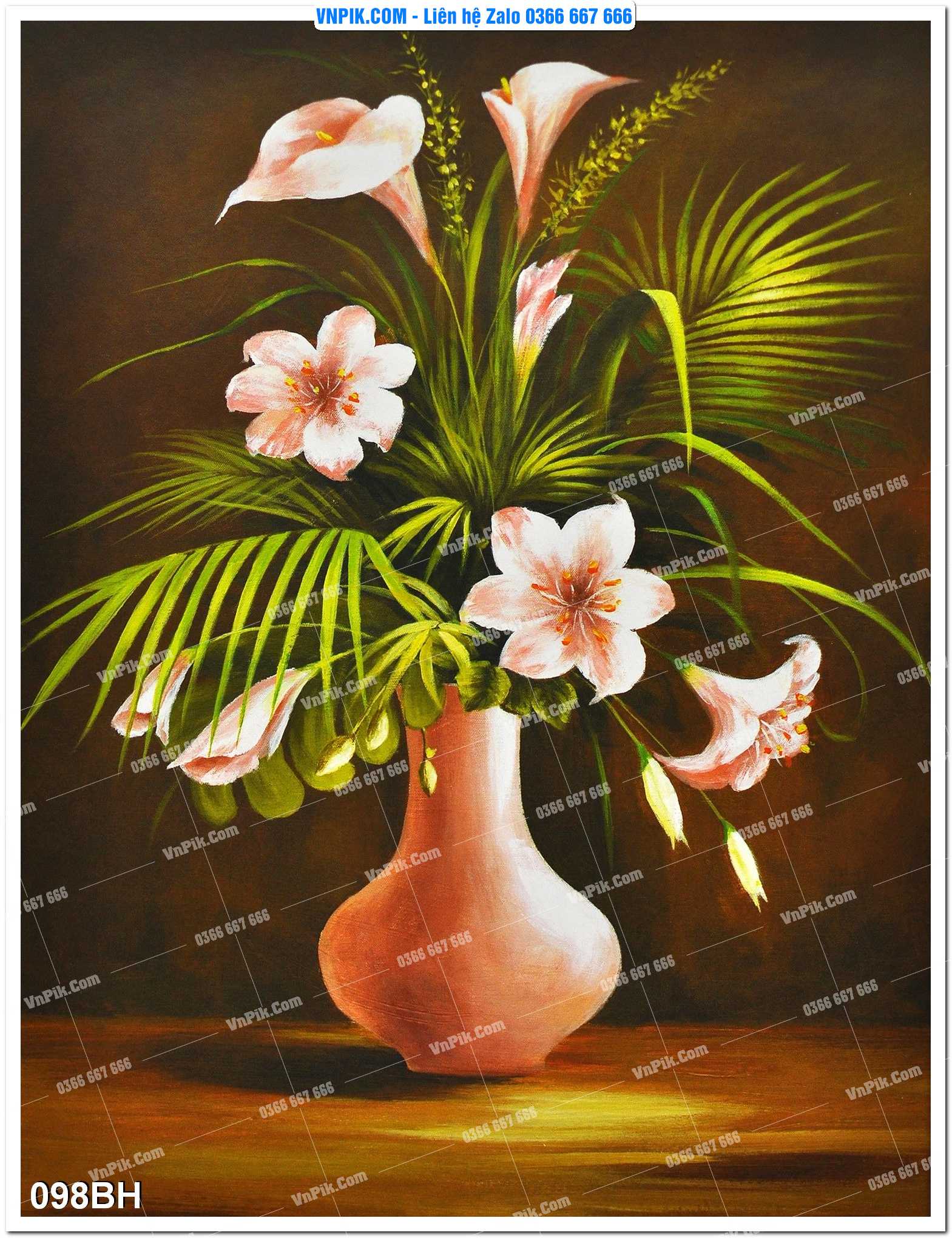 Tranh bình hoa nghệ thuật 098BH