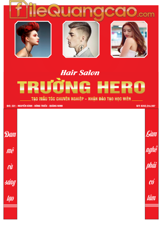 Market bảng biển quảng cáo Hair Salon file CDR