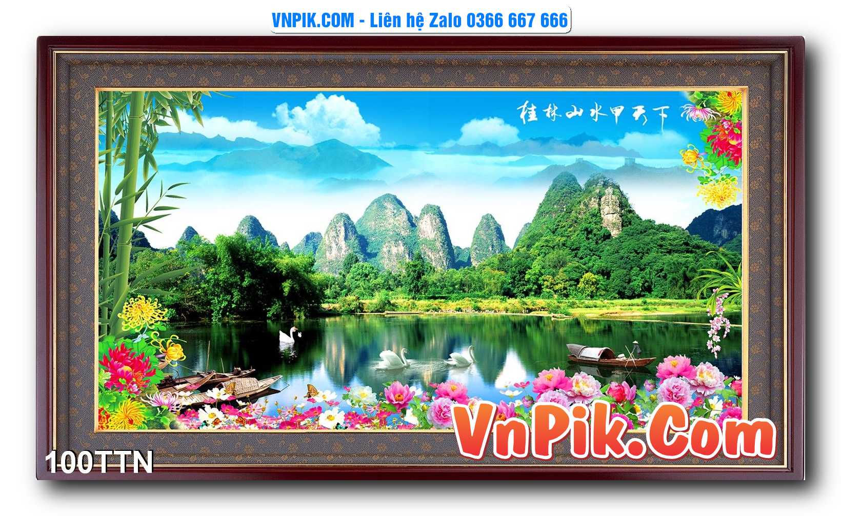 Tranh thác nước – Tranh phong thủy – Tranh treo tường mã 100TTN