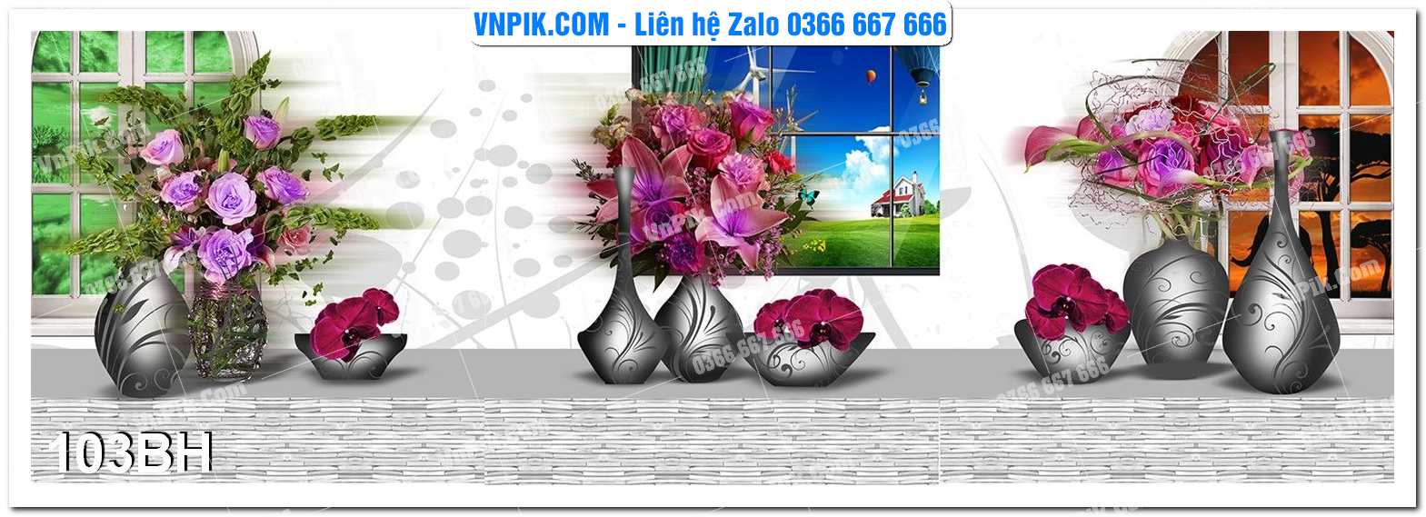 Tranh bình hoa nghệ thuật 103BH