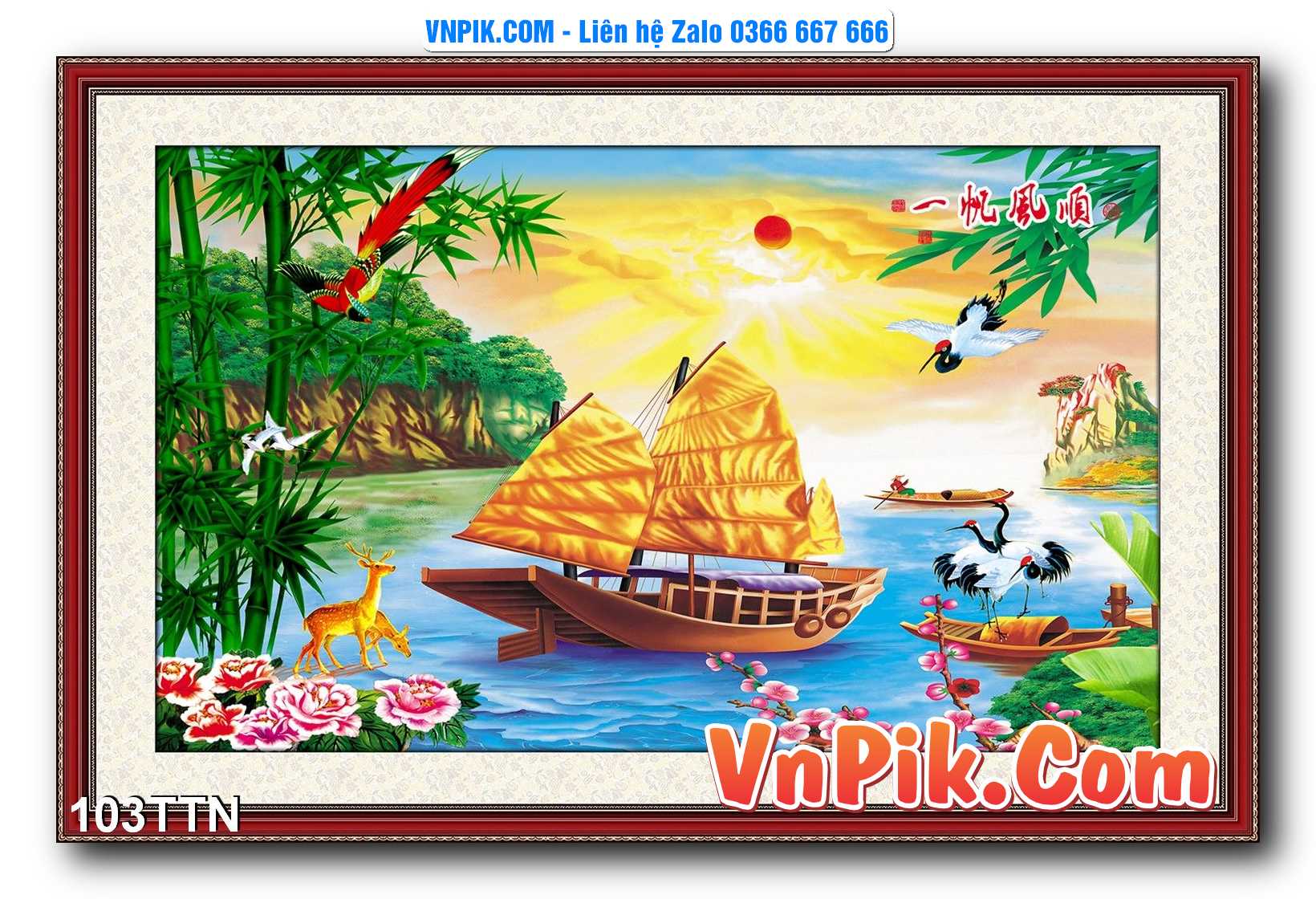 Tranh thác nước – Tranh phong thủy – Tranh treo tường mã 103TTN