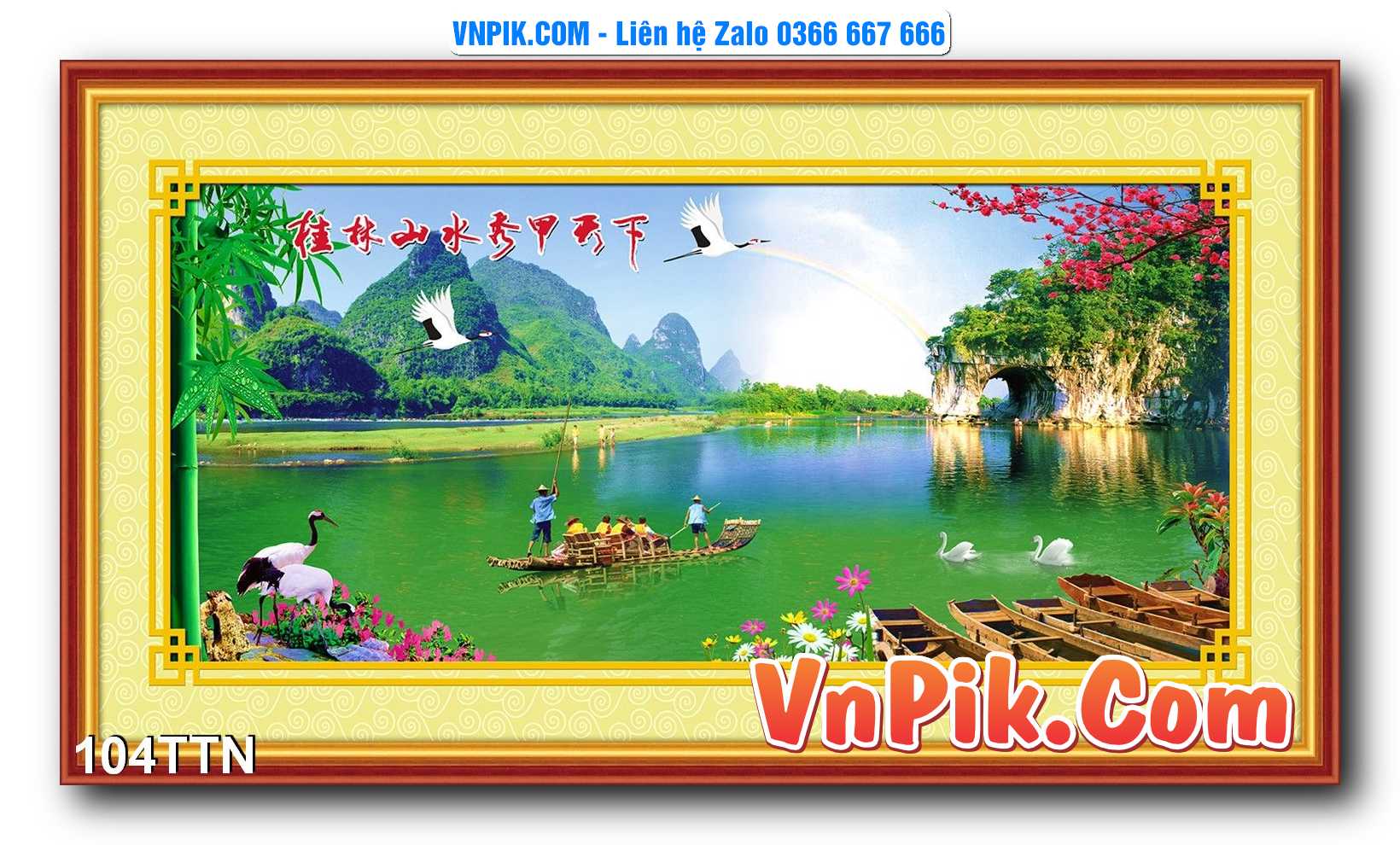 Tranh thác nước – Tranh phong thủy – Tranh treo tường mã 104TTN