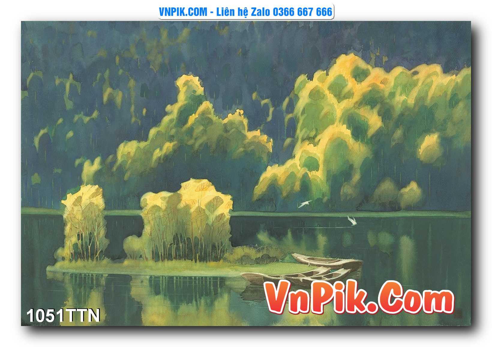Tranh thác nước – Tranh phong thủy – Tranh treo tường mã 1051TTN
