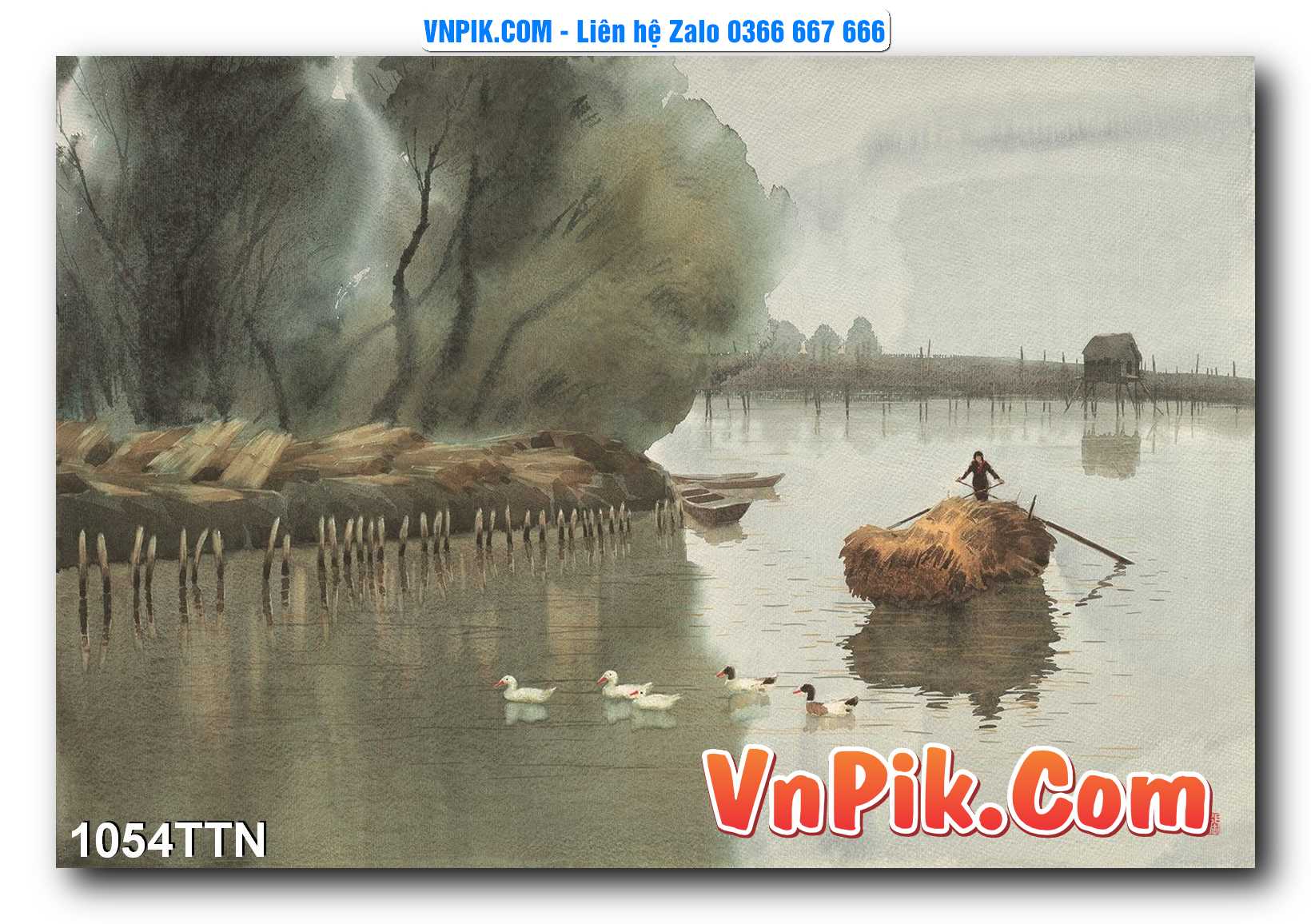 Tranh thác nước – Tranh phong thủy – Tranh treo tường mã 1054TTN